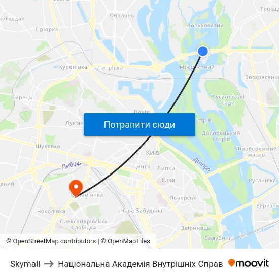 Skymall to Національна Академія Внутрішніх Справ map