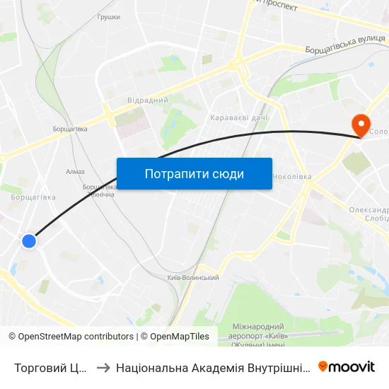 Торговий Центр to Національна Академія Внутрішніх Справ map