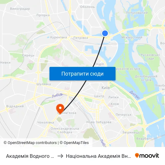 Академія Водного Транспорту to Національна Академія Внутрішніх Справ map
