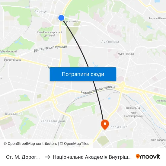 Ст. М. Дорогожичі to Національна Академія Внутрішніх Справ map