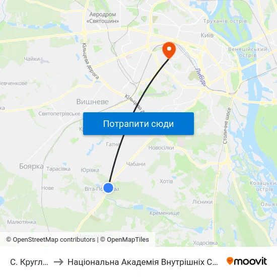 С. Круглик to Національна Академія Внутрішніх Справ map