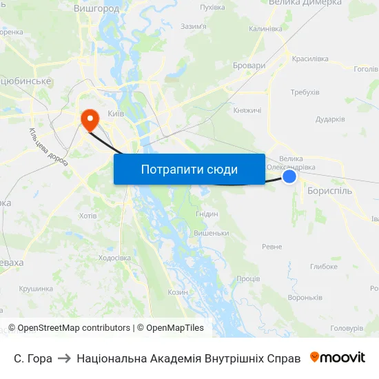 С. Гора to Національна Академія Внутрішніх Справ map