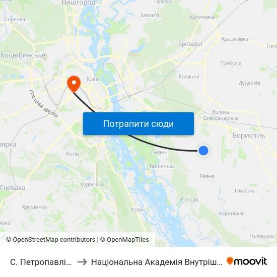 С. Петропавлівське to Національна Академія Внутрішніх Справ map
