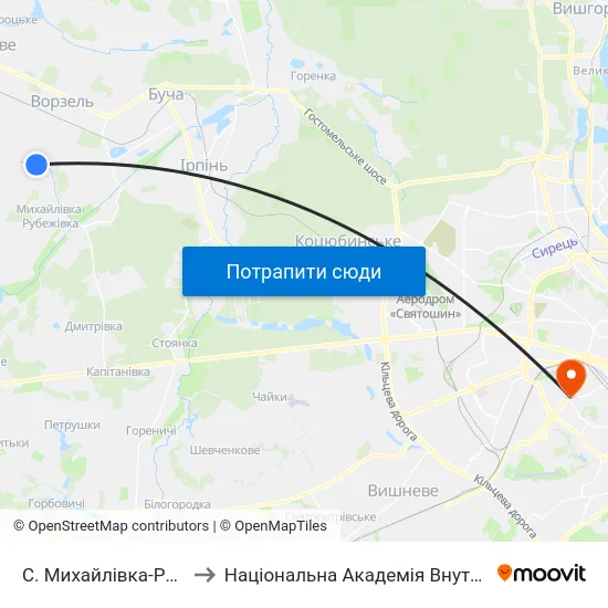 С. Михайлівка-Рубежівка to Національна Академія Внутрішніх Справ map