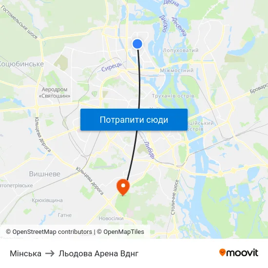 Мінська to Льодова Арена Вднг map