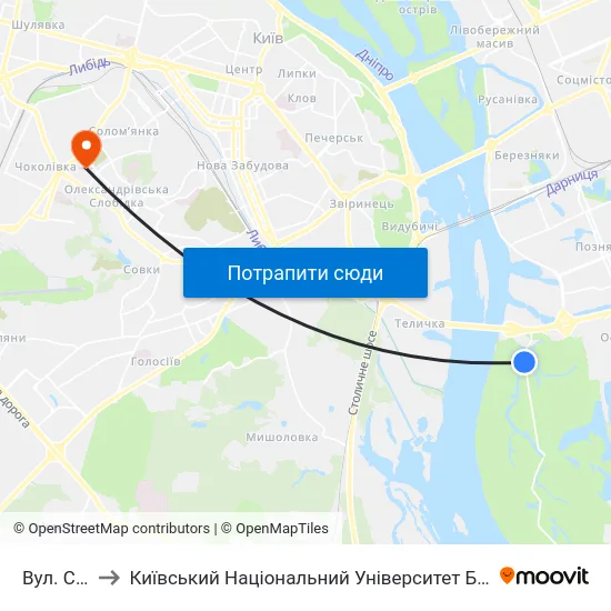 Вул. Садова to Київський Національний Університет Будівництва І Архітектури map