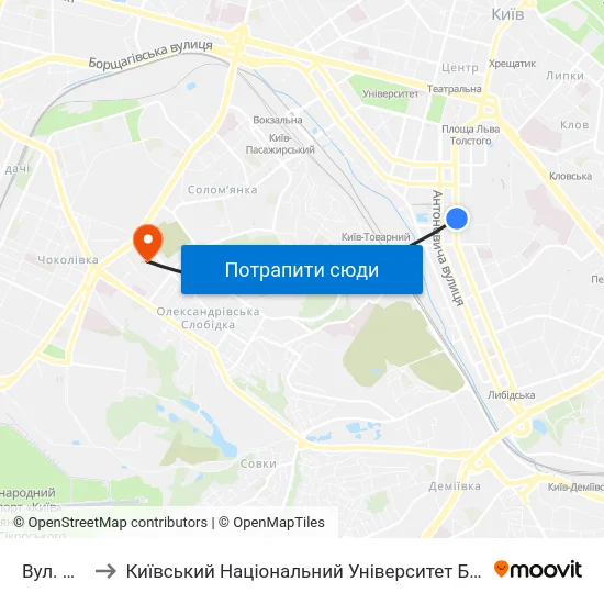 Вул. Ділова to Київський Національний Університет Будівництва І Архітектури map