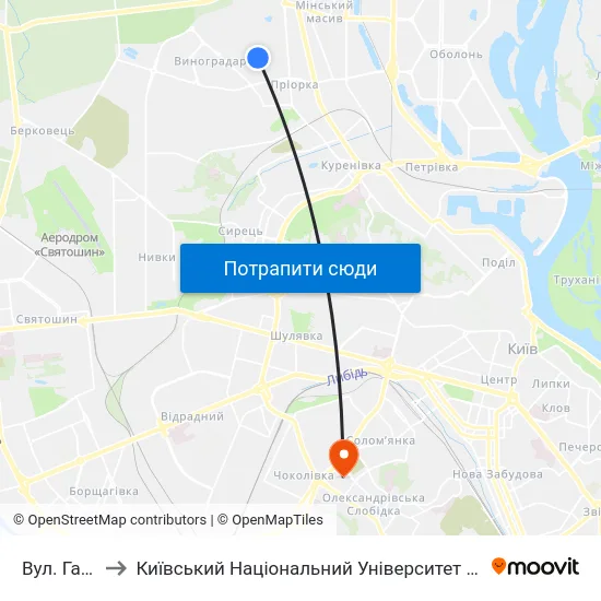 Вул. Галицька to Київський Національний Університет Будівництва І Архітектури map