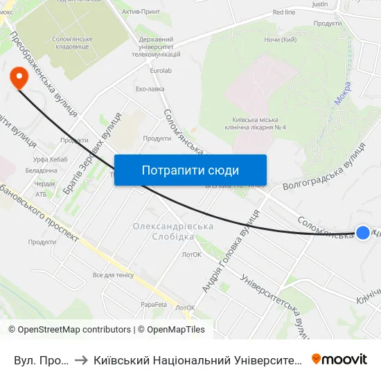 Вул. Протасів Яр to Київський Національний Університет Будівництва І Архітектури map