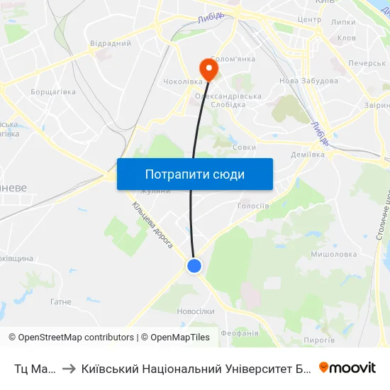 Тц Магелан to Київський Національний Університет Будівництва І Архітектури map