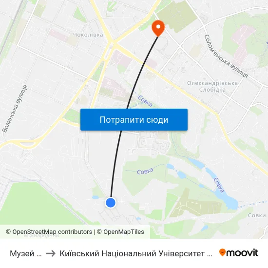 Музей Авіації to Київський Національний Університет Будівництва І Архітектури map