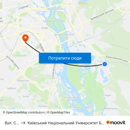 Вул. Садова to Київський Національний Університет Будівництва І Архітектури map
