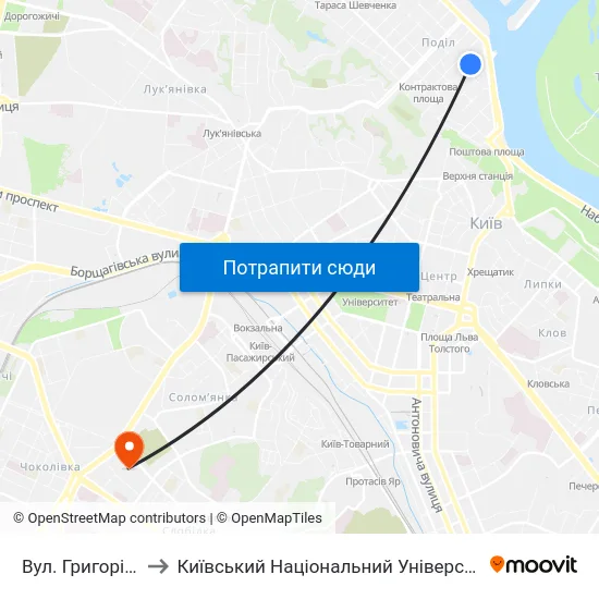 Вул. Григорія Сковороди to Київський Національний Університет Будівництва І Архітектури map