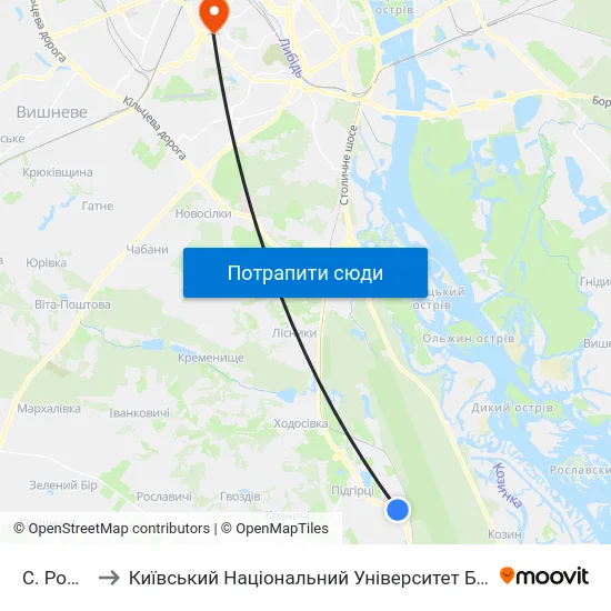 С. Романків to Київський Національний Університет Будівництва І Архітектури map