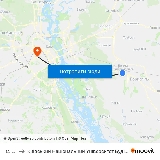 С. Гора to Київський Національний Університет Будівництва І Архітектури map