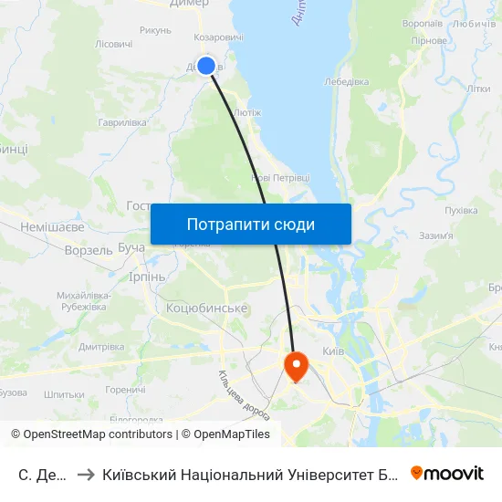 С. Демидів to Київський Національний Університет Будівництва І Архітектури map