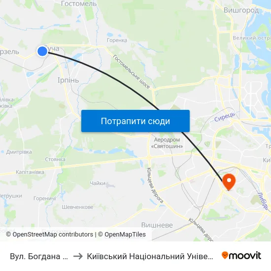 Вул. Богдана Хмельницького to Київський Національний Університет Будівництва І Архітектури map