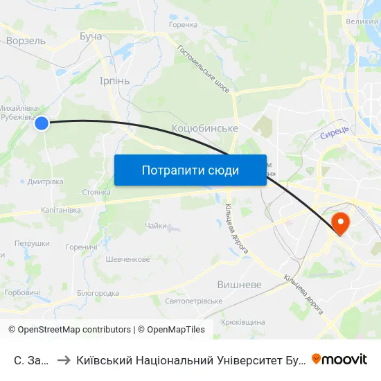 С. Забуччя to Київський Національний Університет Будівництва І Архітектури map