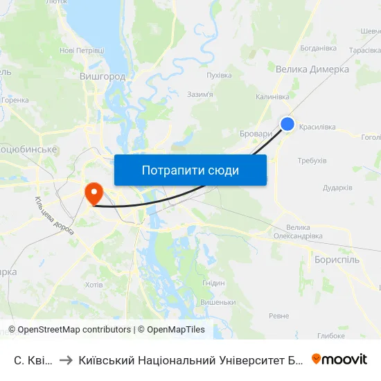 С. Квітневе to Київський Національний Університет Будівництва І Архітектури map