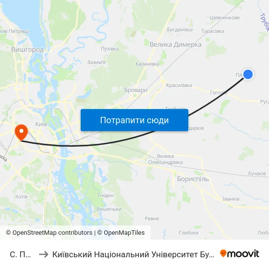 С. Плоске to Київський Національний Університет Будівництва І Архітектури map