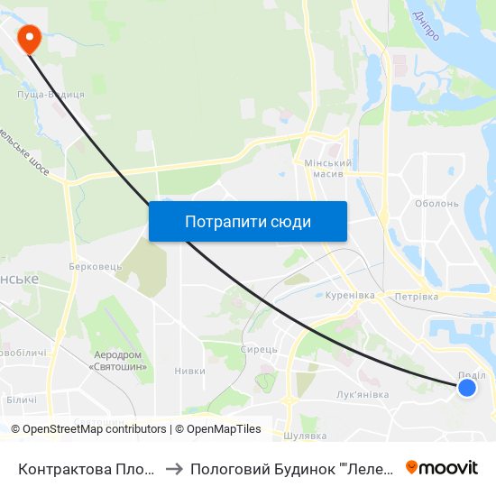 Контрактова Площа to Пологовий Будинок ""Лелека"" map