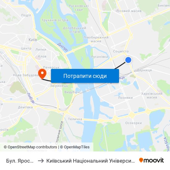 Бул. Ярослава Гашека to Київський Національний Університет Культури І Мистецтв (Кнукім) map