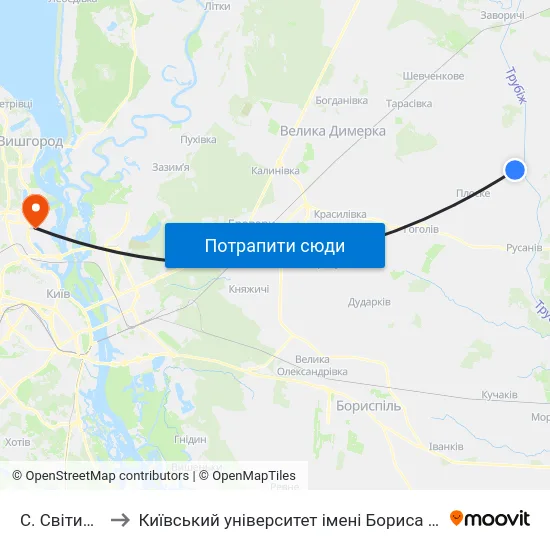 С. Світильня to Київський університет імені Бориса Грінченка map