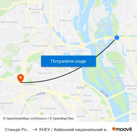 Станція Романа Шухевича to КНЕУ / Київський національний економічний університет ім. В. Гетьмана map