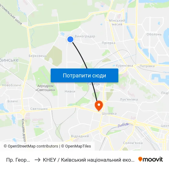 Пр. Георгія Ґонґадзе to КНЕУ / Київський національний економічний університет ім. В. Гетьмана map