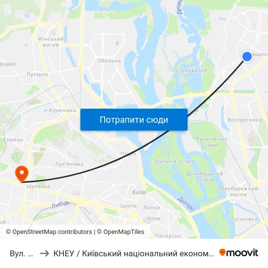Вул. Беретті to КНЕУ / Київський національний економічний університет ім. В. Гетьмана map
