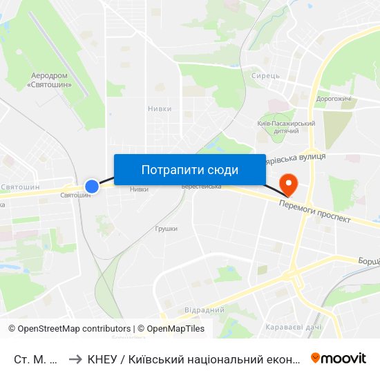 Ст. М. Святошин to КНЕУ / Київський національний економічний університет ім. В. Гетьмана map