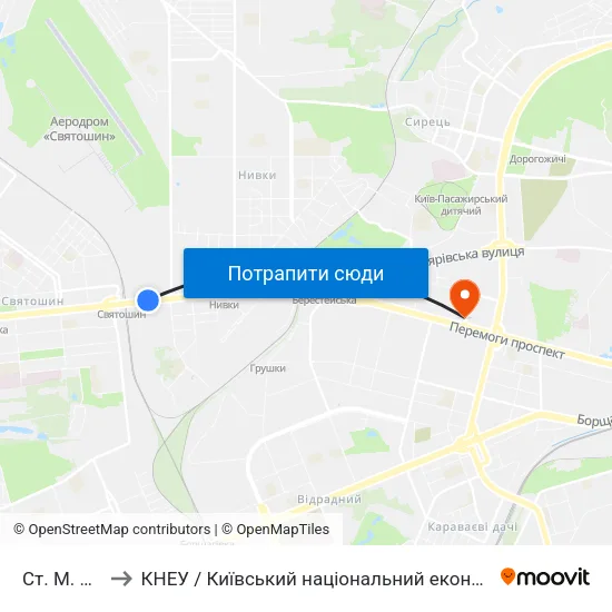 Ст. М. Святошин to КНЕУ / Київський національний економічний університет ім. В. Гетьмана map
