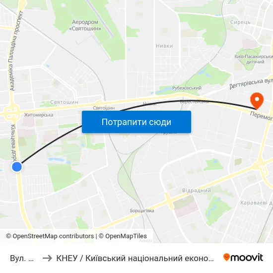 Вул. Янтарна to КНЕУ / Київський національний економічний університет ім. В. Гетьмана map