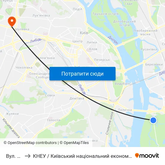 Вул. Садова to КНЕУ / Київський національний економічний університет ім. В. Гетьмана map