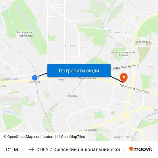 Ст. М. Святошин to КНЕУ / Київський національний економічний університет ім. В. Гетьмана map