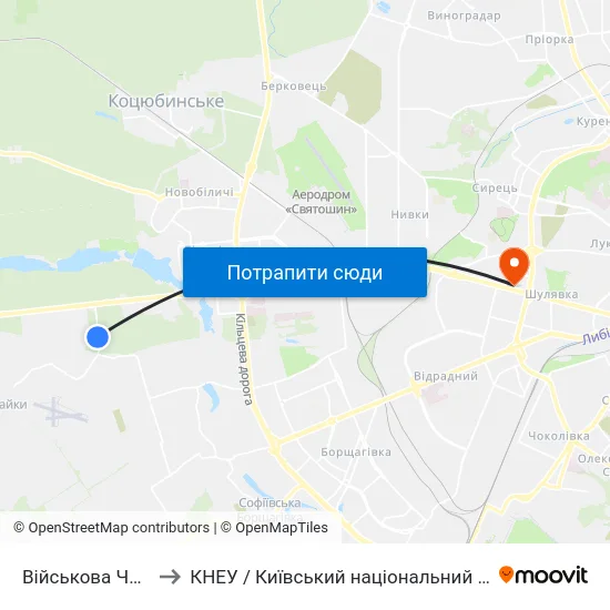 Військова Частина (На Вимогу) to КНЕУ / Київський національний економічний університет ім. В. Гетьмана map
