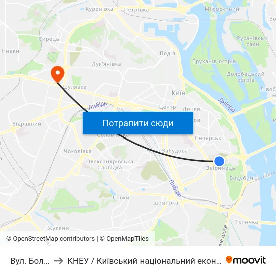 Вул. Болсуновська to КНЕУ / Київський національний економічний університет ім. В. Гетьмана map