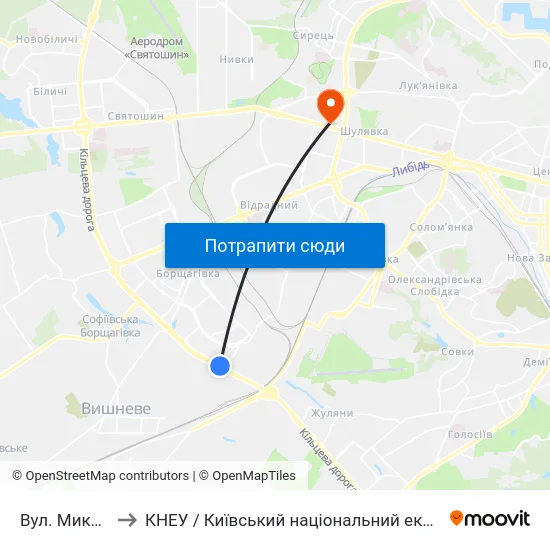 Вул. Миколи Трублаїні to КНЕУ / Київський національний економічний університет ім. В. Гетьмана map