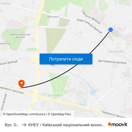 Вул. Овруцька to КНЕУ / Київський національний економічний університет ім. В. Гетьмана map