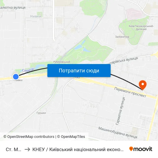 Ст. М. Нивки to КНЕУ / Київський національний економічний університет ім. В. Гетьмана map