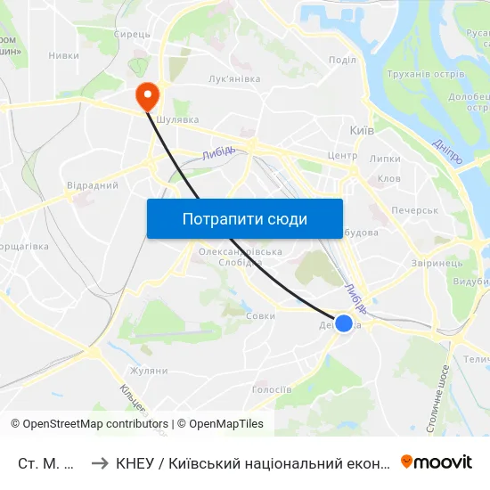 Ст. М. Деміївська to КНЕУ / Київський національний економічний університет ім. В. Гетьмана map