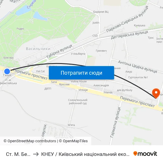 Ст. М. Берестейська to КНЕУ / Київський національний економічний університет ім. В. Гетьмана map