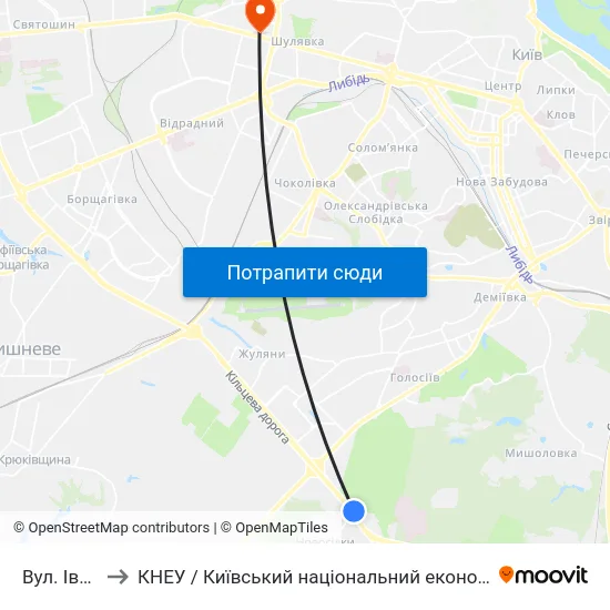 Вул. Івана Сірка to КНЕУ / Київський національний економічний університет ім. В. Гетьмана map