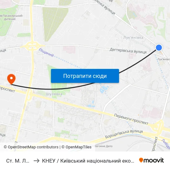 Ст. М. Лук'Янівська to КНЕУ / Київський національний економічний університет ім. В. Гетьмана map