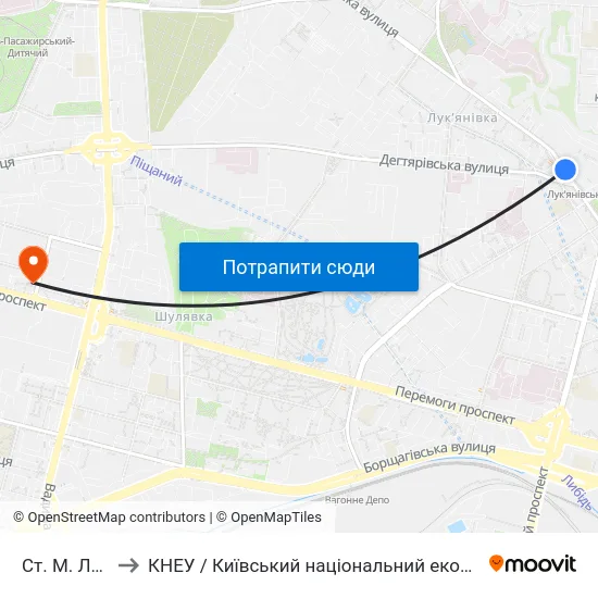 Ст. М. Лук'Янівська to КНЕУ / Київський національний економічний університет ім. В. Гетьмана map