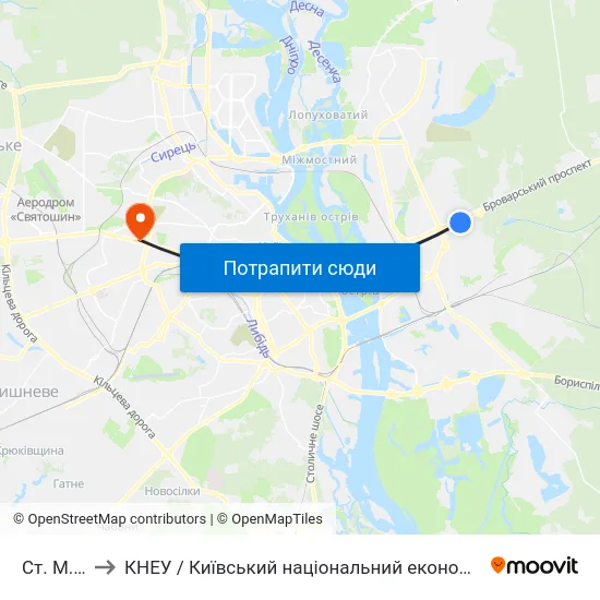 Ст. М. Лісова to КНЕУ / Київський національний економічний університет ім. В. Гетьмана map