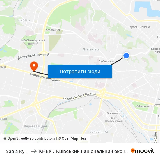 Узвіз Кудрявський to КНЕУ / Київський національний економічний університет ім. В. Гетьмана map