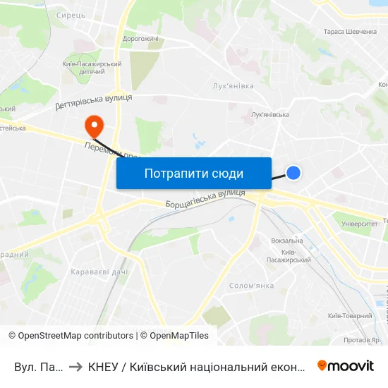 Вул. Павлівська to КНЕУ / Київський національний економічний університет ім. В. Гетьмана map