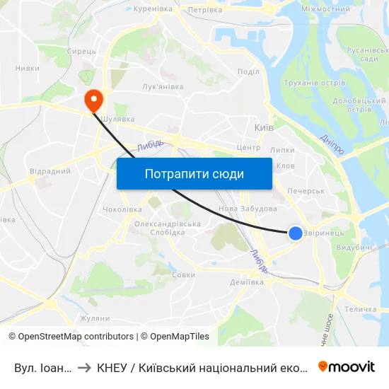 Вул. Іоанна Павла Іі to КНЕУ / Київський національний економічний університет ім. В. Гетьмана map