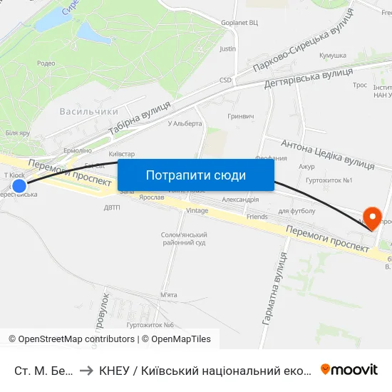 Ст. М. Берестейська to КНЕУ / Київський національний економічний університет ім. В. Гетьмана map